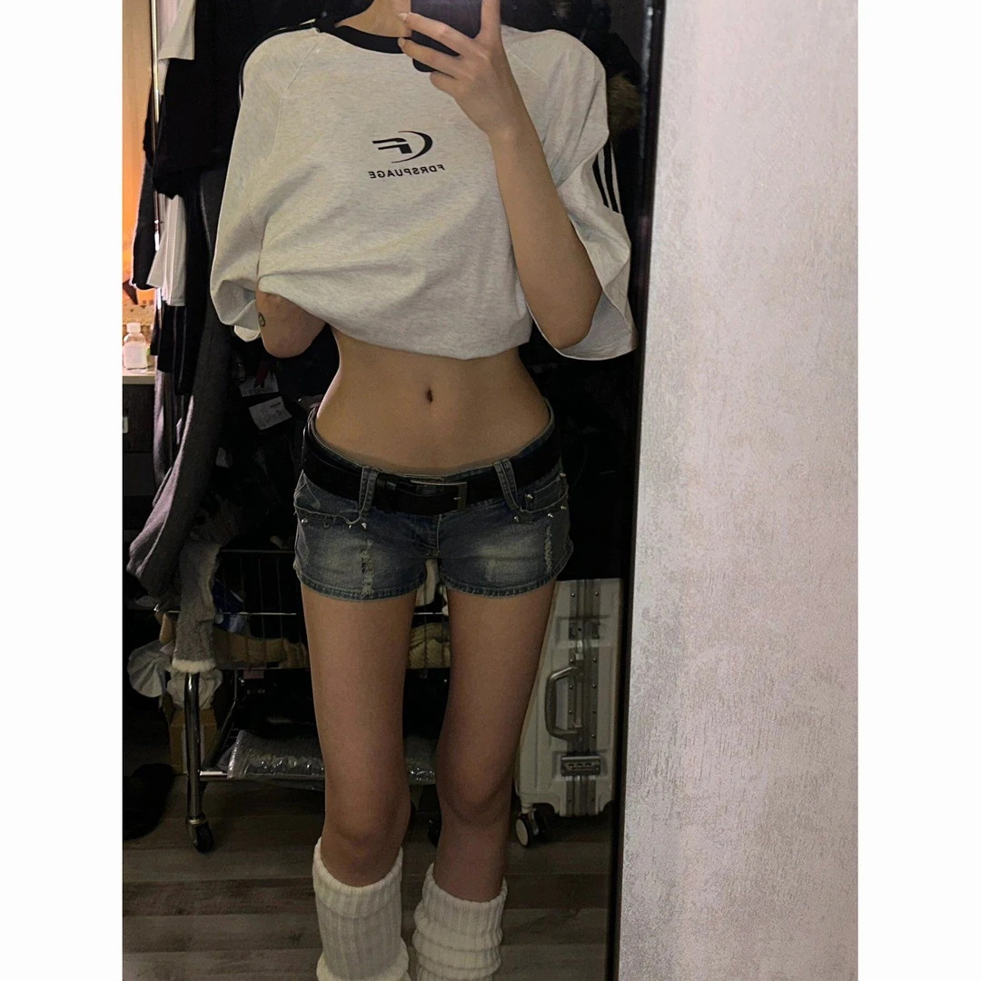 低腰牛仔超短裤女夏季包臀显瘦裤子