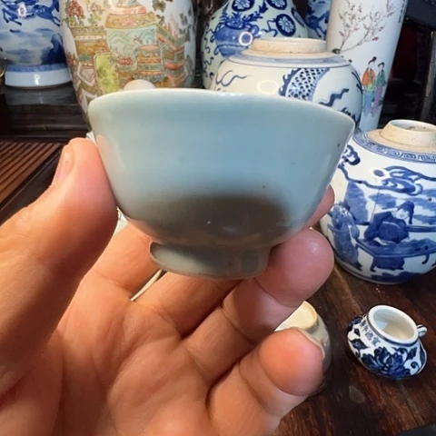豆青釉茶杯陶瓷茶杯