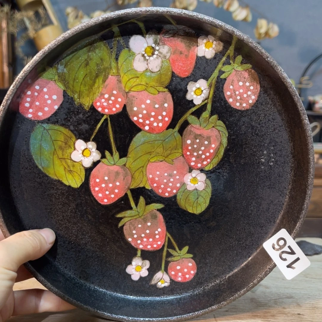 壶素浅陶瓷手工手绘