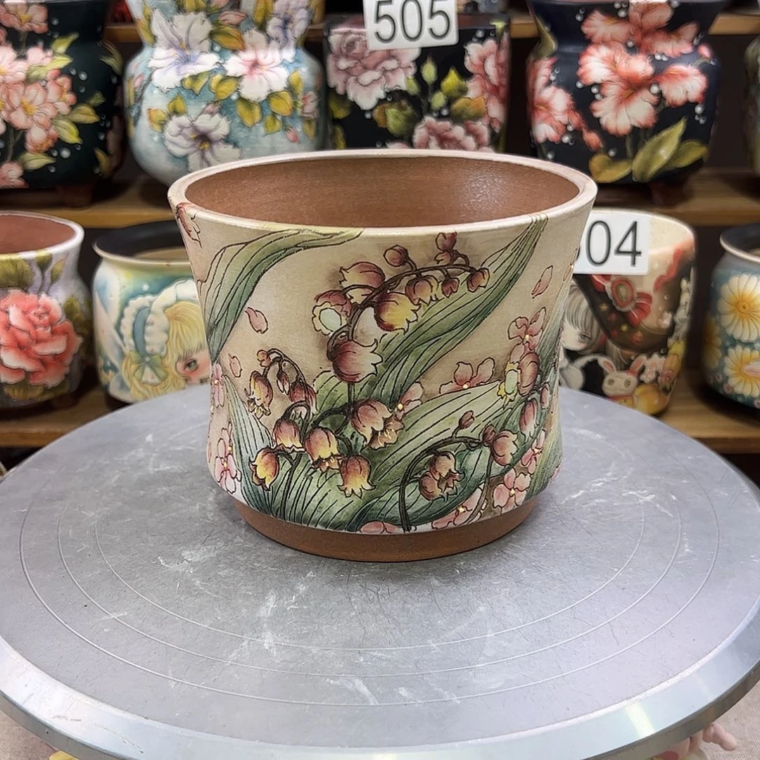 景德镇炫彩手绘口14高12