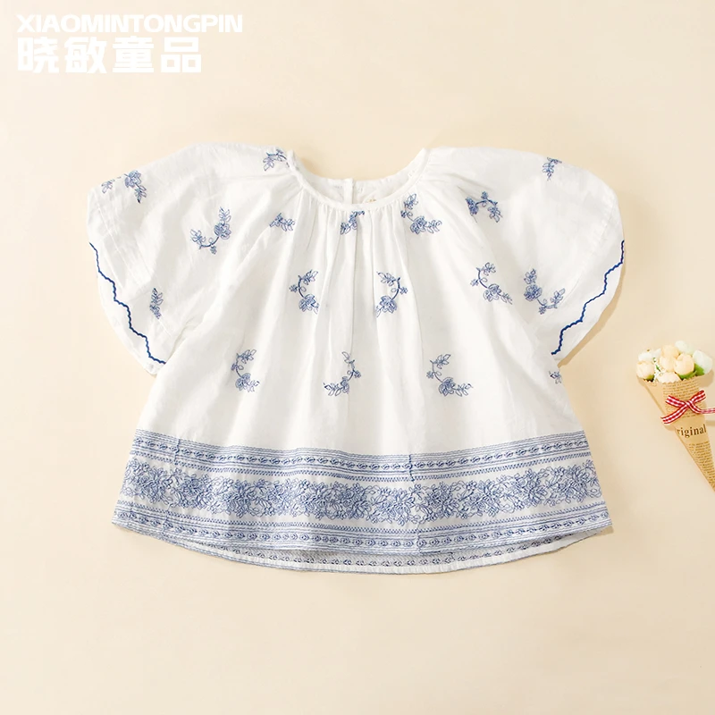 2025年款衣服儿童重工绣花衬衫3C4757夏季短袖
