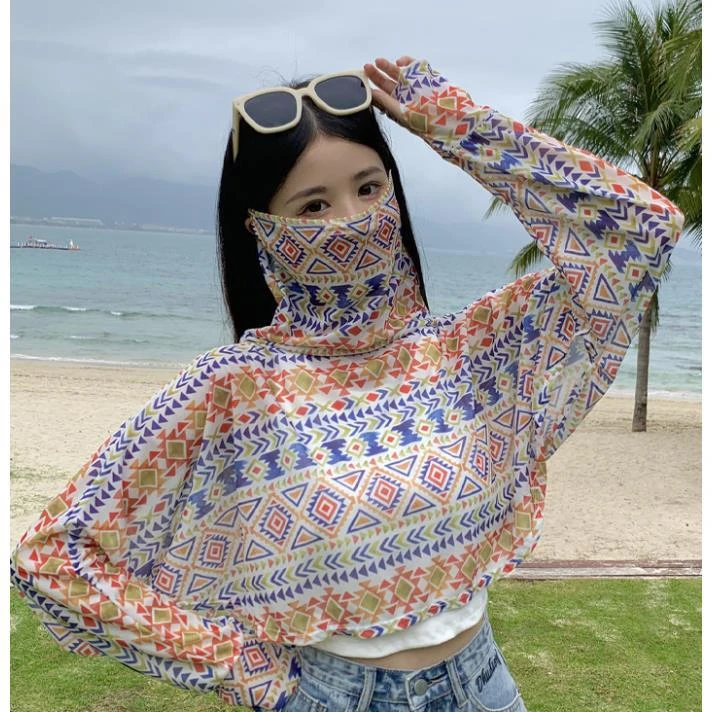 贝吉兔防晒衣面罩一体夏季透气薄款遮阳遮脸骑车外套网红时尚衣清