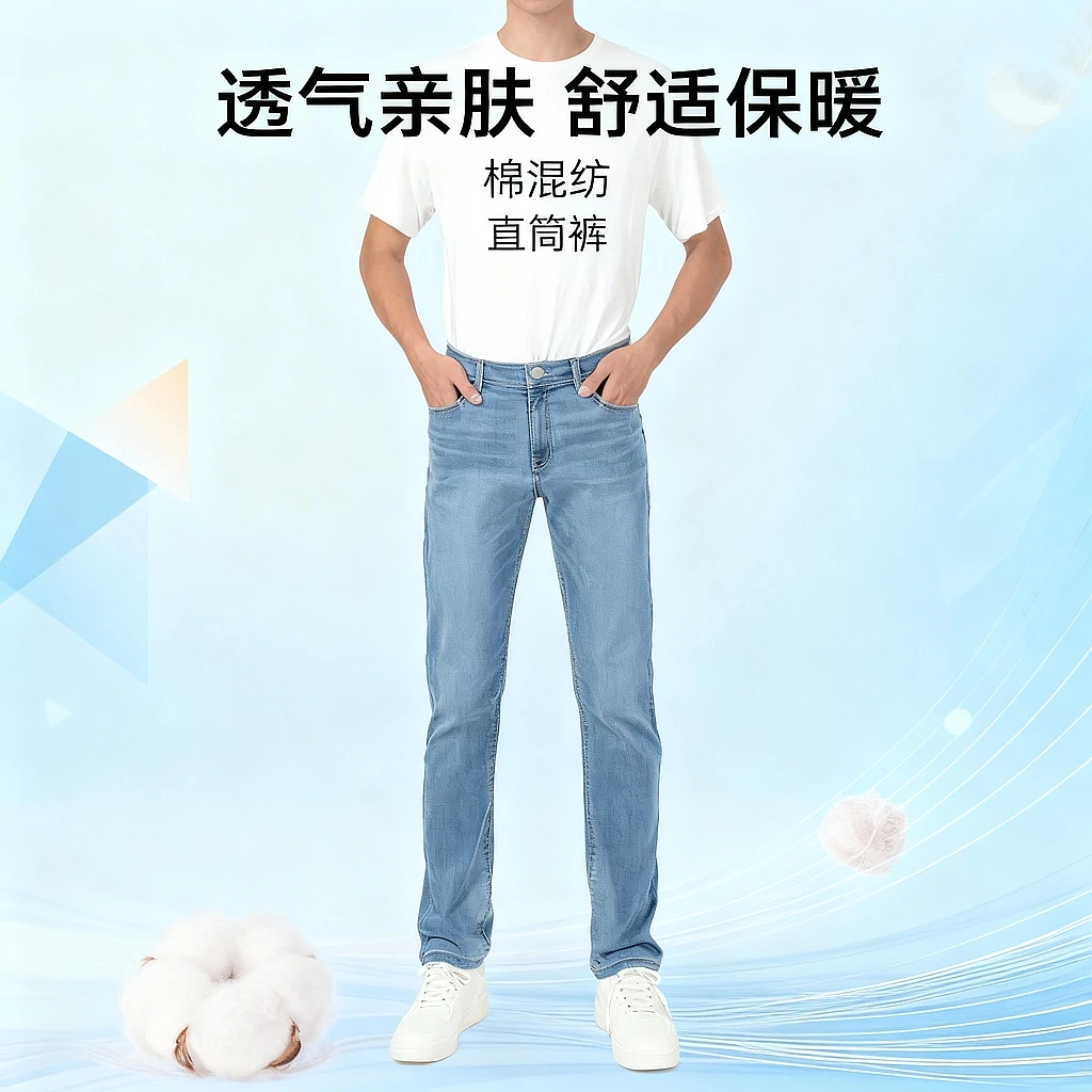 四季爆款多色莱卡舒弹时尚百搭修身直筒弹力牛仔男裤MA708牛仔裤