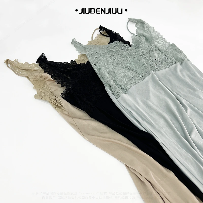 薄款吊带裙V领美背纯色吊带睡衣睡裙【21335】