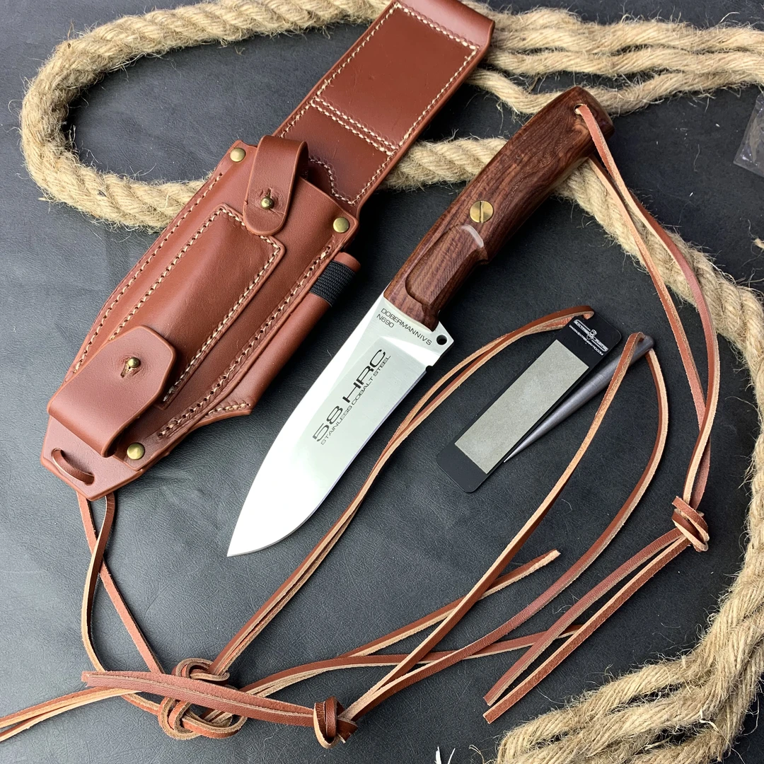 外贸-杜宾犬-N690钢战术多功能户外小刀