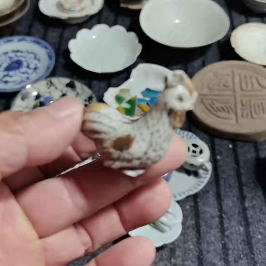 瓷片青花影青杯垫学习标本