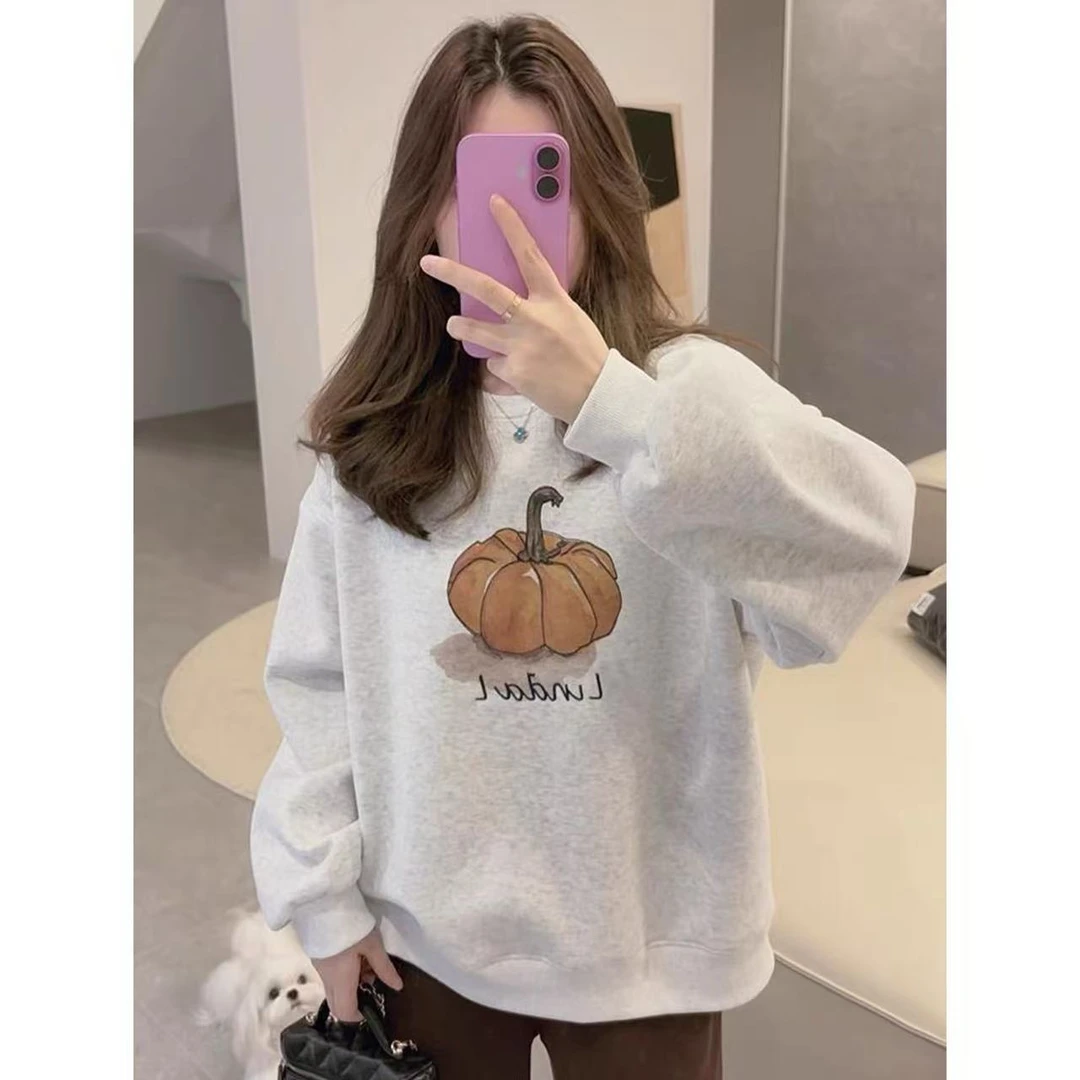 379女士加绒南瓜卫衣