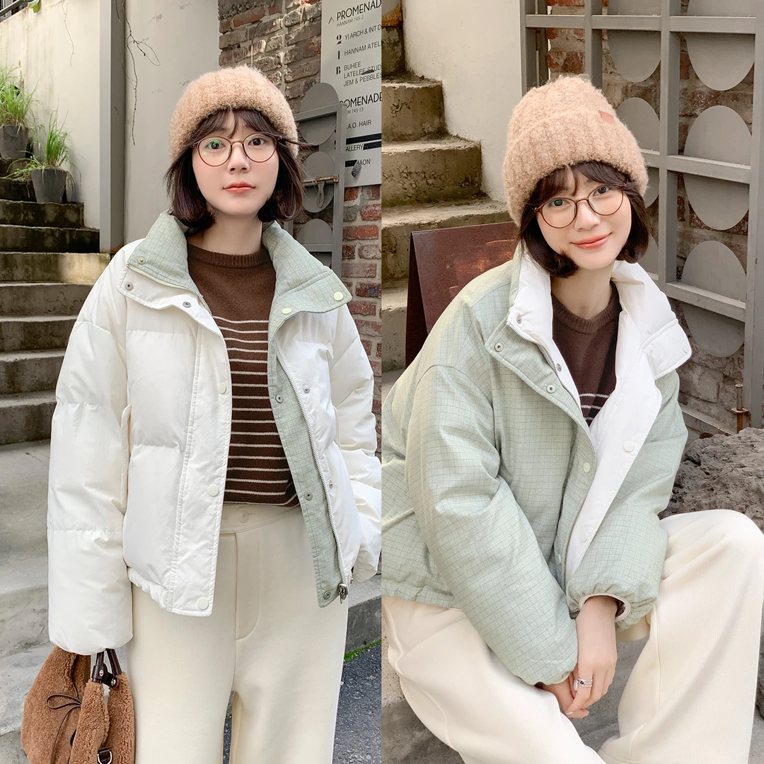 【牙牙】【暖冬AB面】FS510W019立领宽松羽绒服