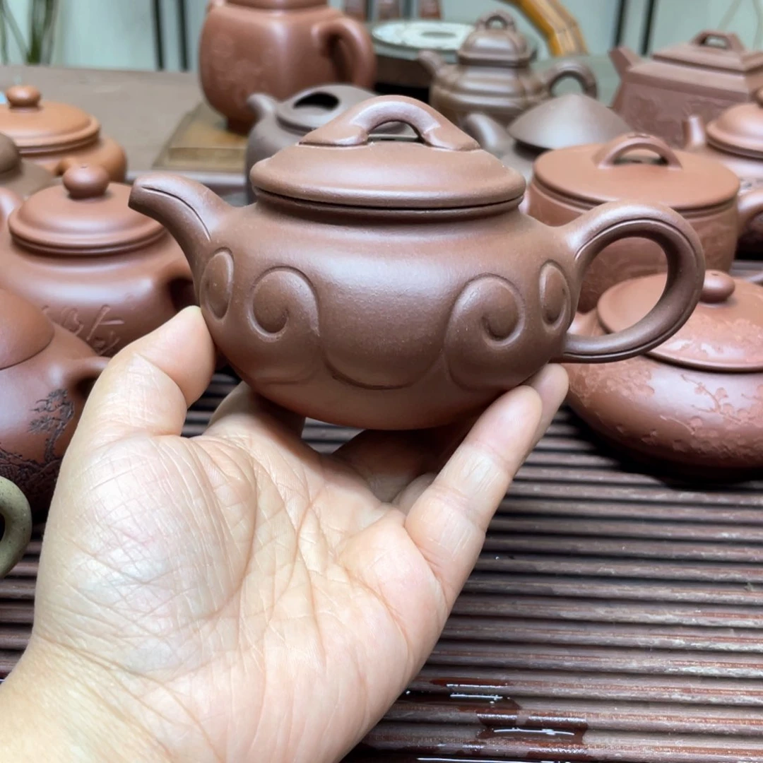紫砂茶壶底槽清仿古如意