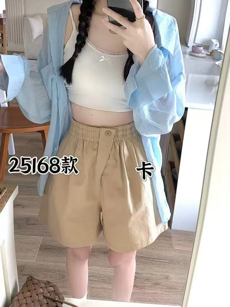 MX-25168短裤薄款时装女装夏季松紧腰女装休闲裤纯色宽松