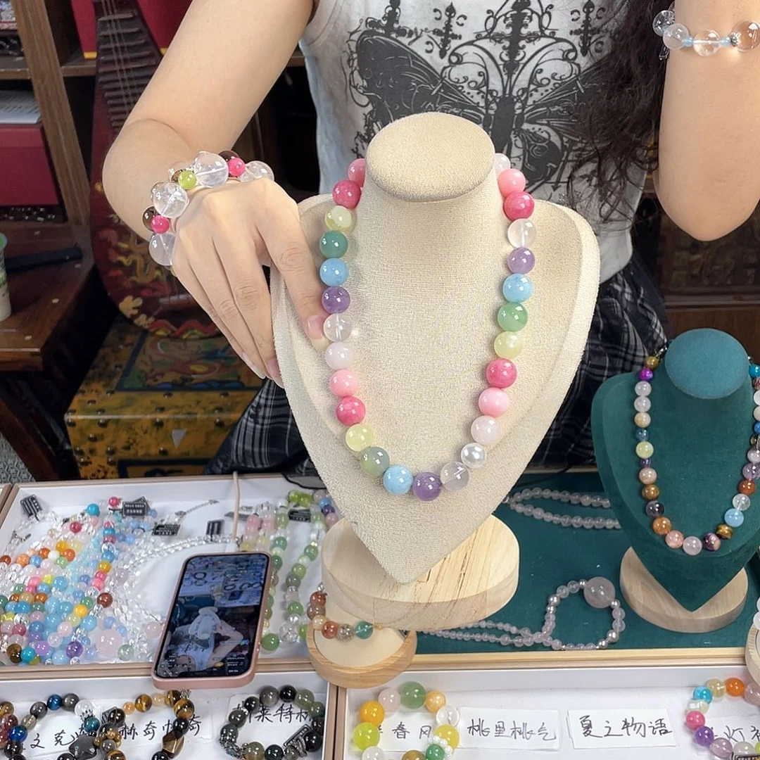 水晶手链银S925镀金镶嵌