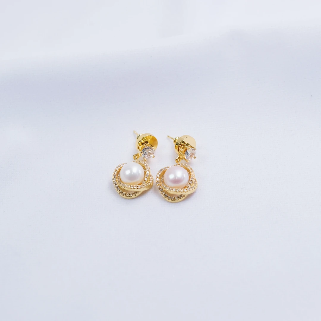 天然淡水珍珠耳饰   ED1145