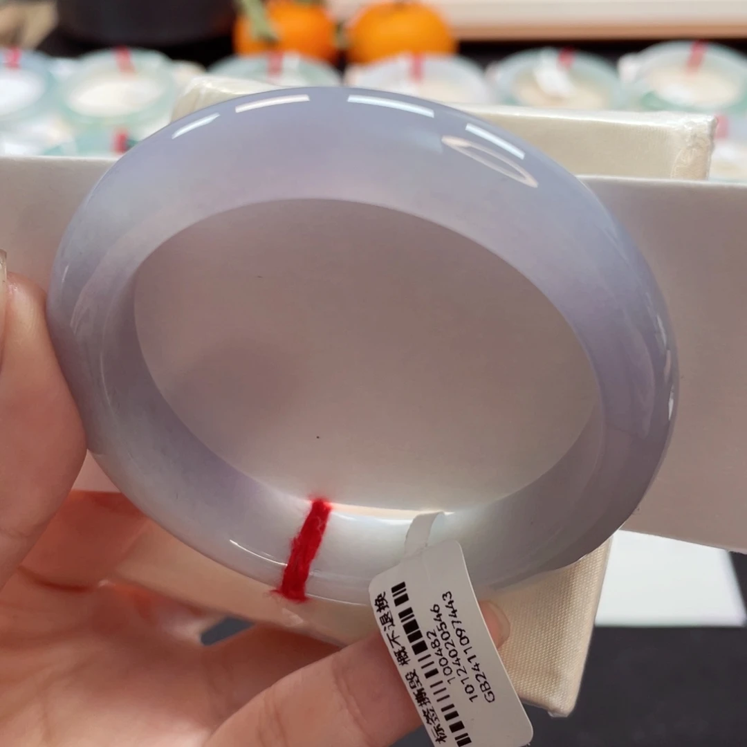 【闪购商品】翡翠手镯未镶嵌55种老滋润起光梦幻紫24号