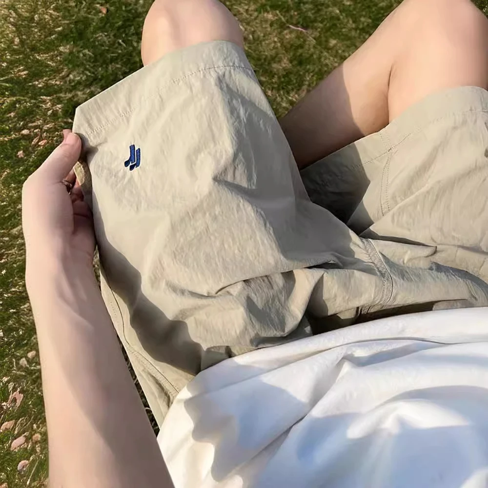 冰丝速干户外短裤男夏季薄款凉感潮牌裤子休闲宽松跑步运动五分裤