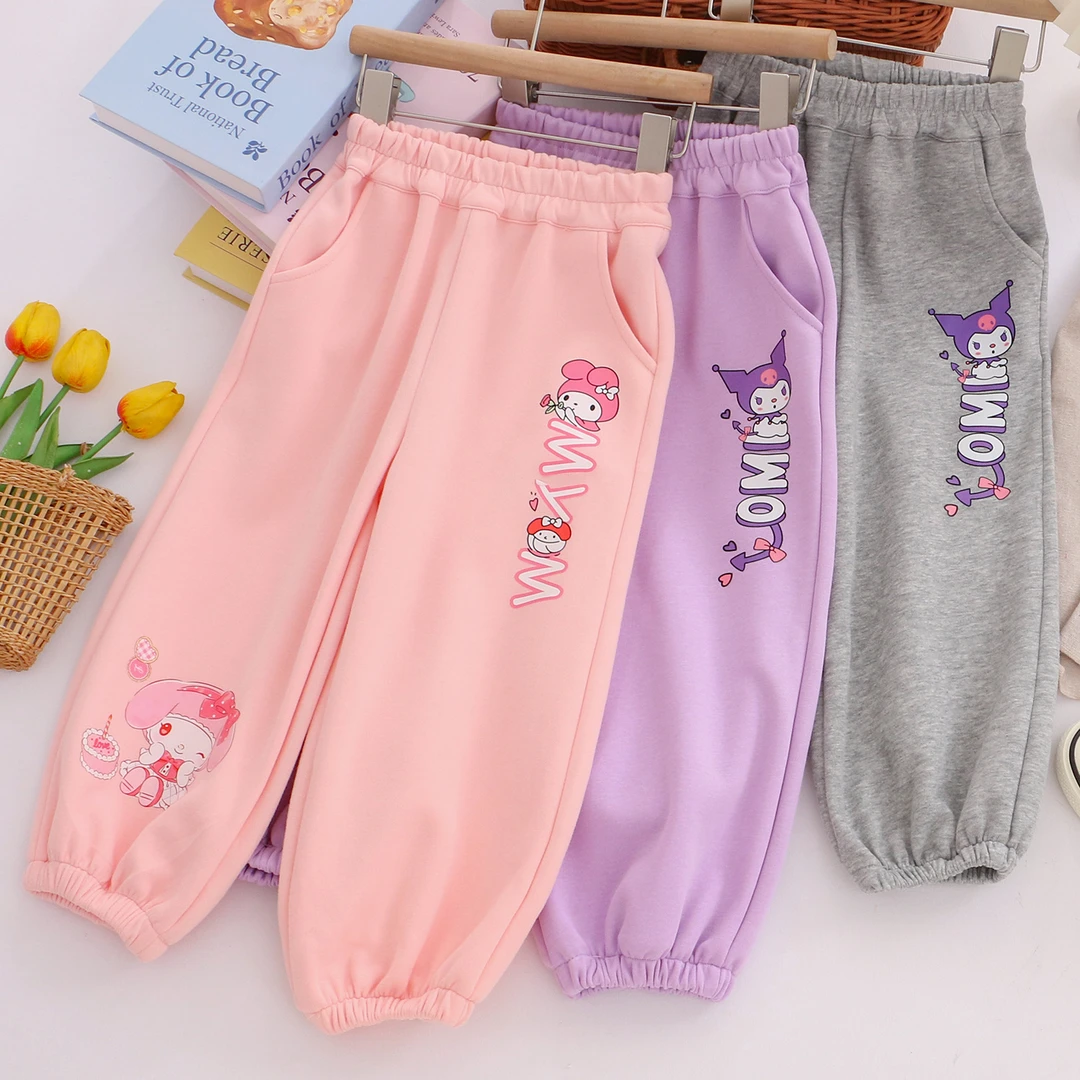 儿童运动裤春秋季新款女童宽松休闲长裤宝宝女孩卡通百搭裤子童装