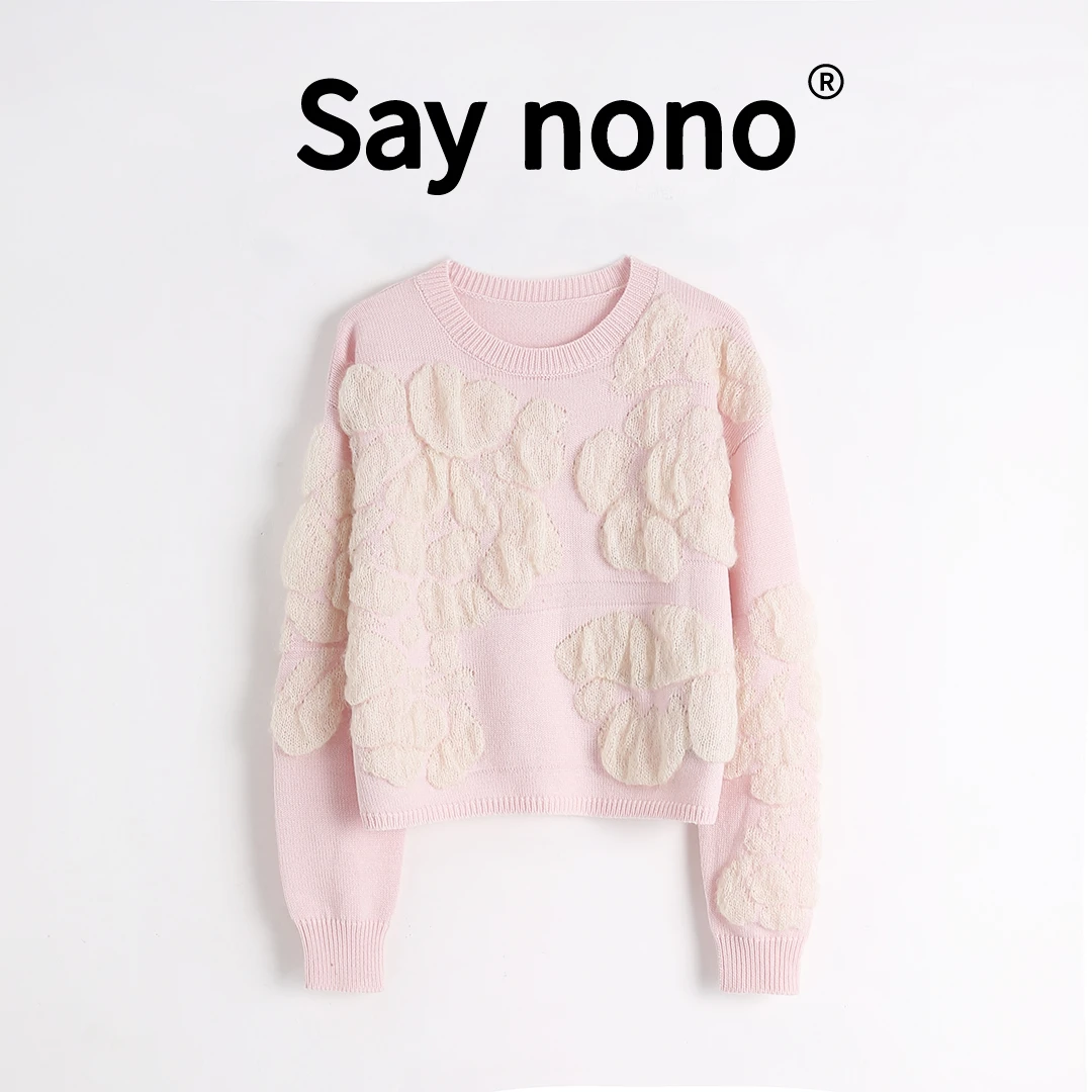 懒猫nono│Saynono 立体花瓣＿复古时尚细腻质感显瘦上衣 /3030
