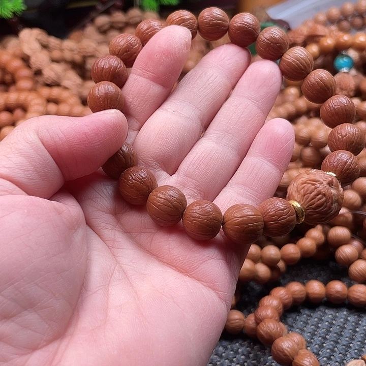 手串猴头核桃1.2同尺磨盘风羽自然泛油