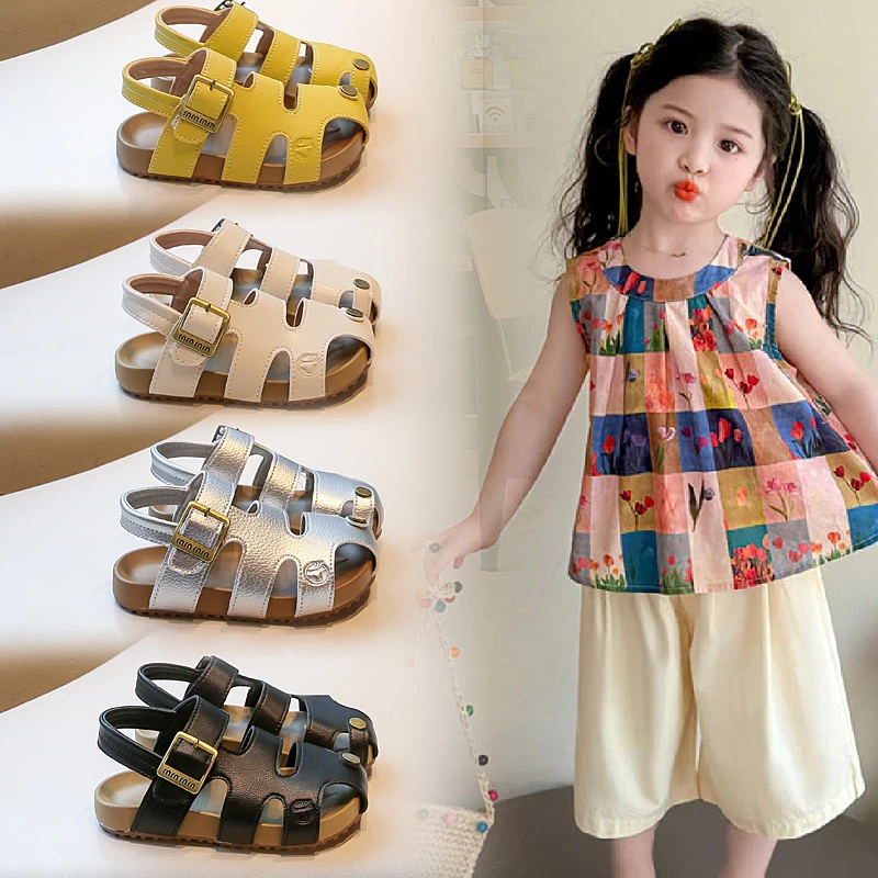 【沙滩漫步】韩版儿童夏季极简风软底勃肯凉鞋男女童鞋包头软小朋友