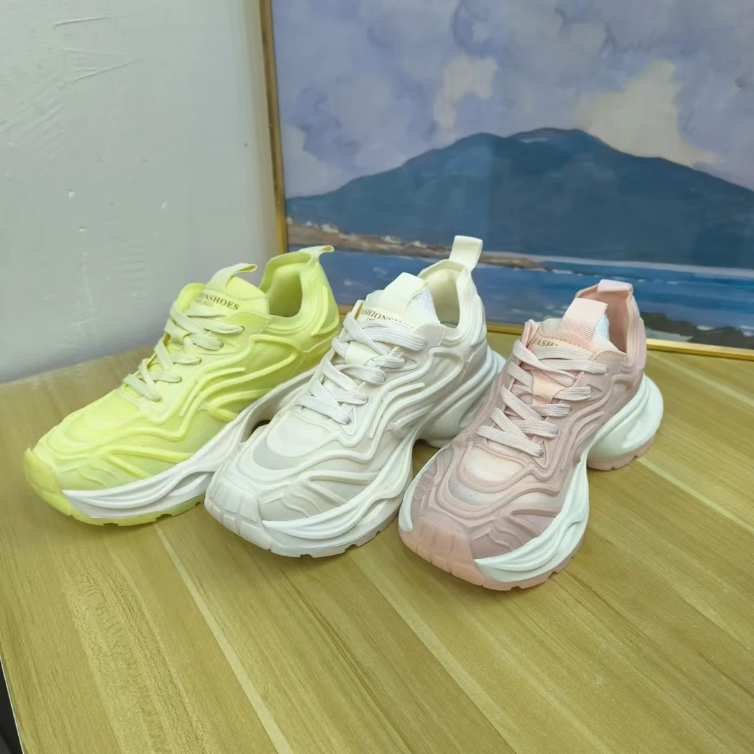 新款网面老爹鞋女透气防滑百搭时尚潮流厚底女鞋 8881