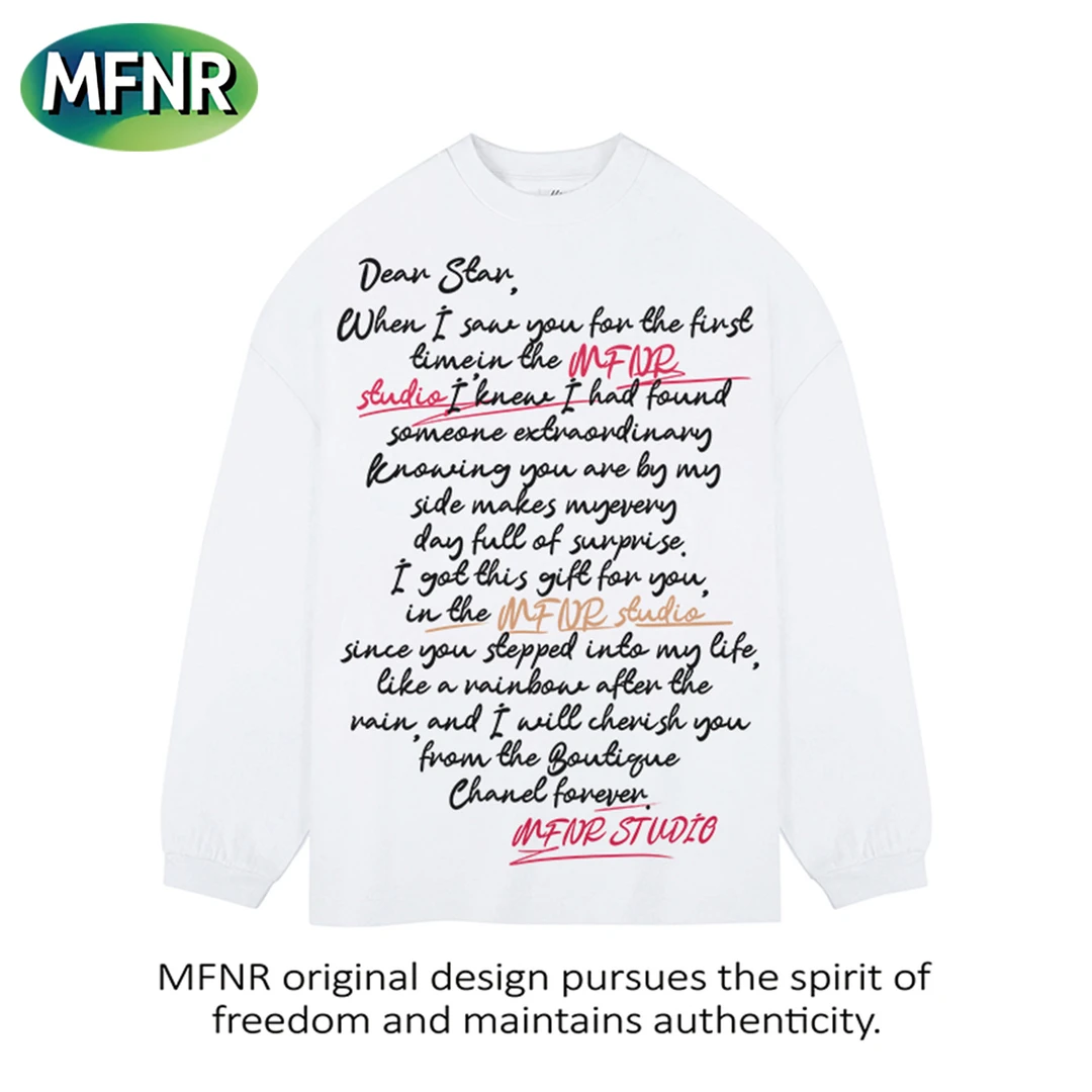 美式街头重磅纯棉长袖t恤男秋季设计感小众宽松潮牌圆领打底上衣