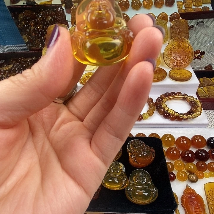 琥珀吊坠(不含链)未镶嵌天然缅甸琥珀金珀大肚佛