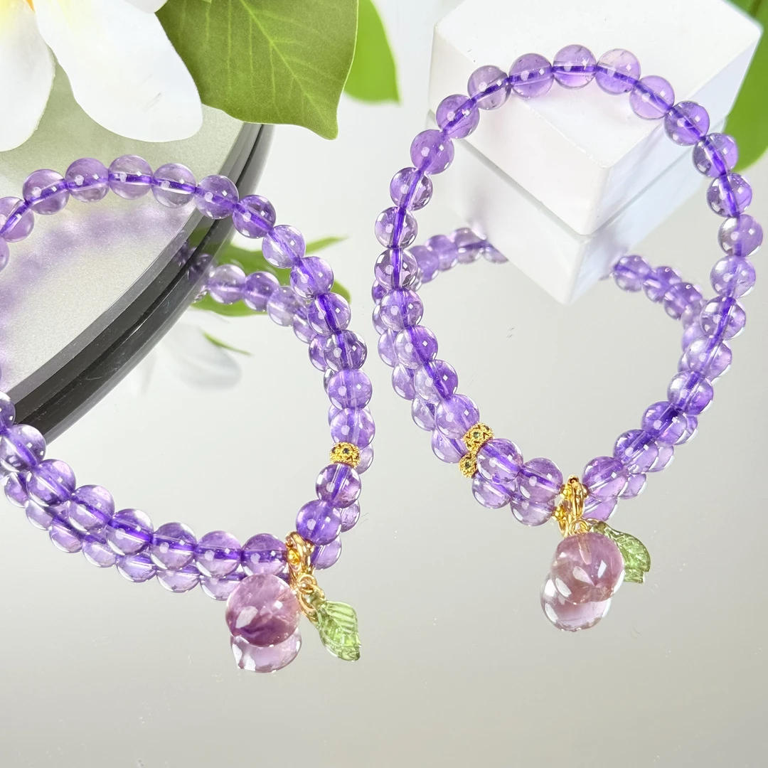 【紫桃桃】紫水晶6-7mm手串面小仙多样性发其一