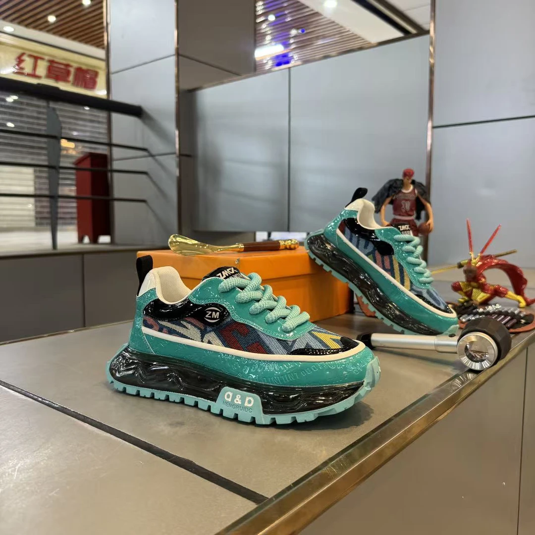 春季新款男士时尚休闲厚底百搭潮流系带增高男鞋子