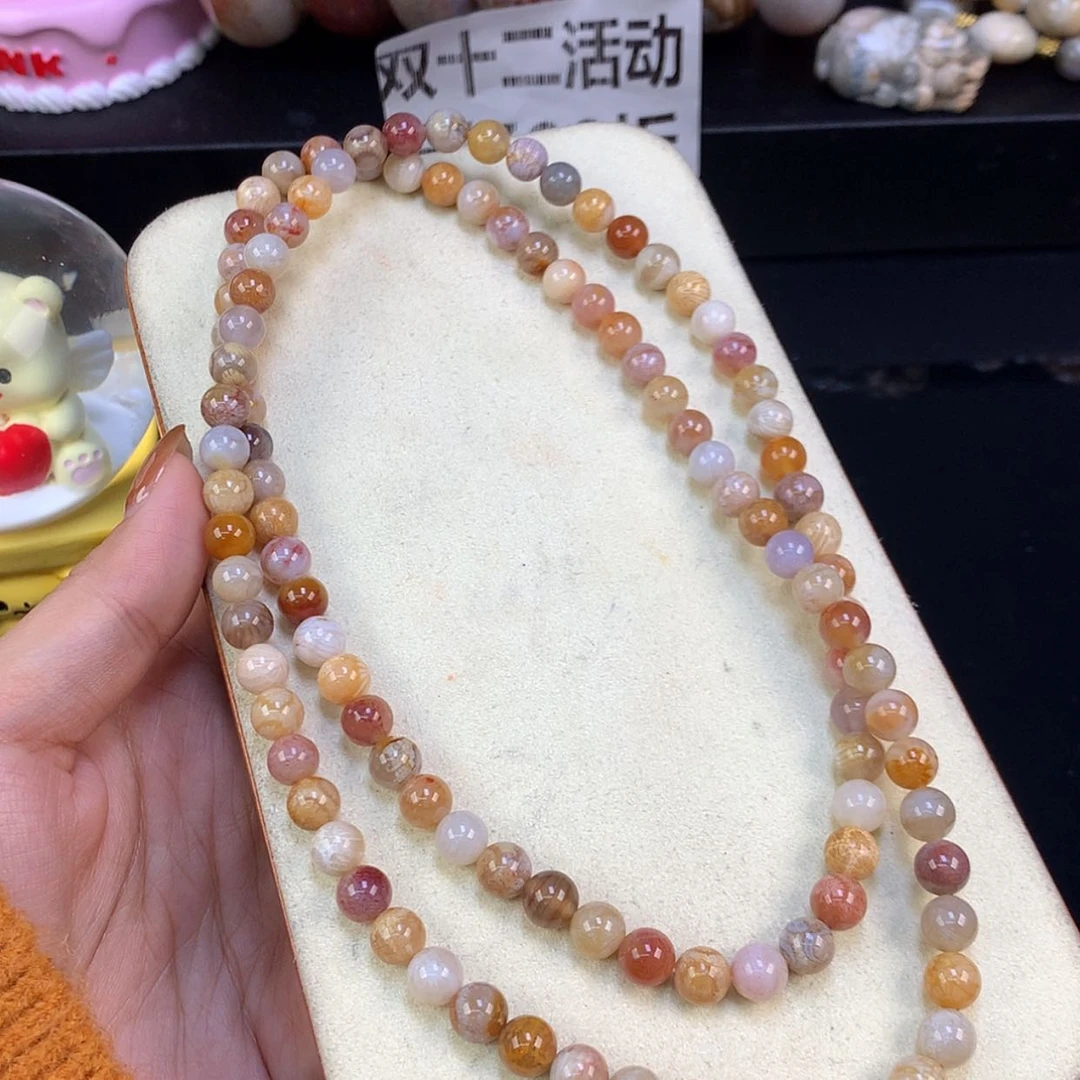 【闪购商品】颈饰未镶嵌硅化珊瑚（珊瑚玉）上新108颗多宝项链（62号）