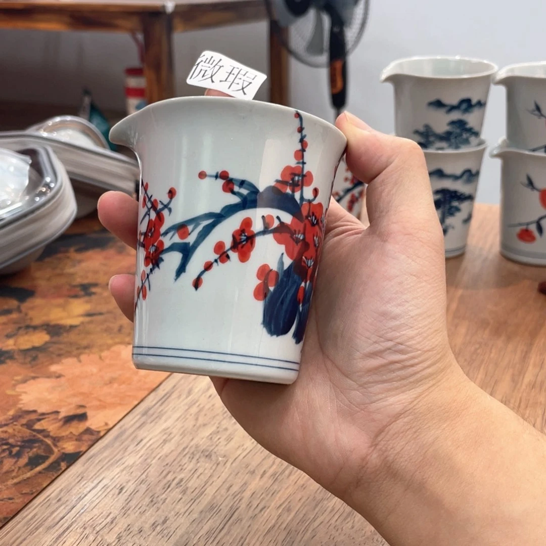 釉下手绘茶具微瑕直播间样品