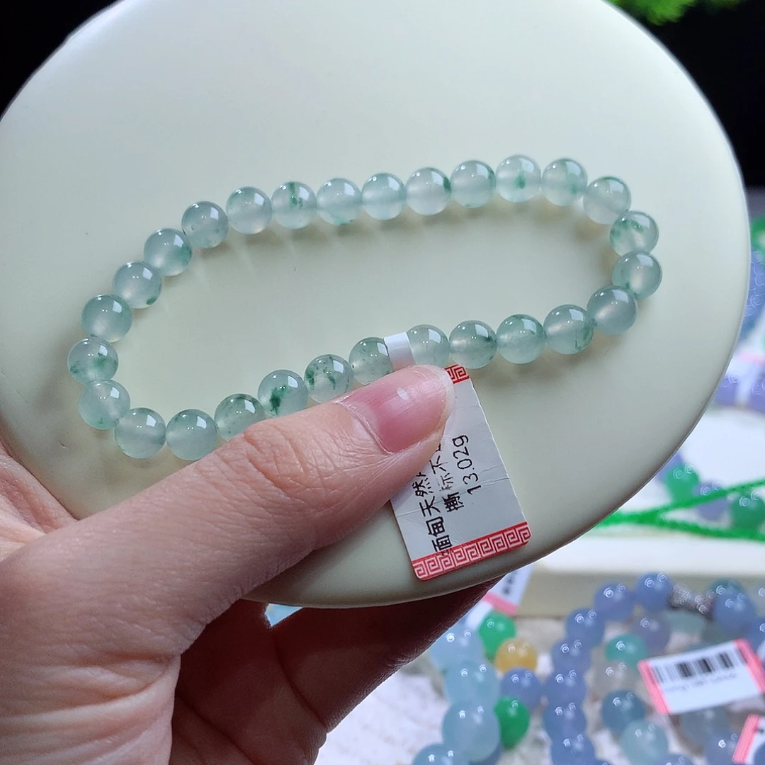 翡翠未镶嵌手串卡6.5