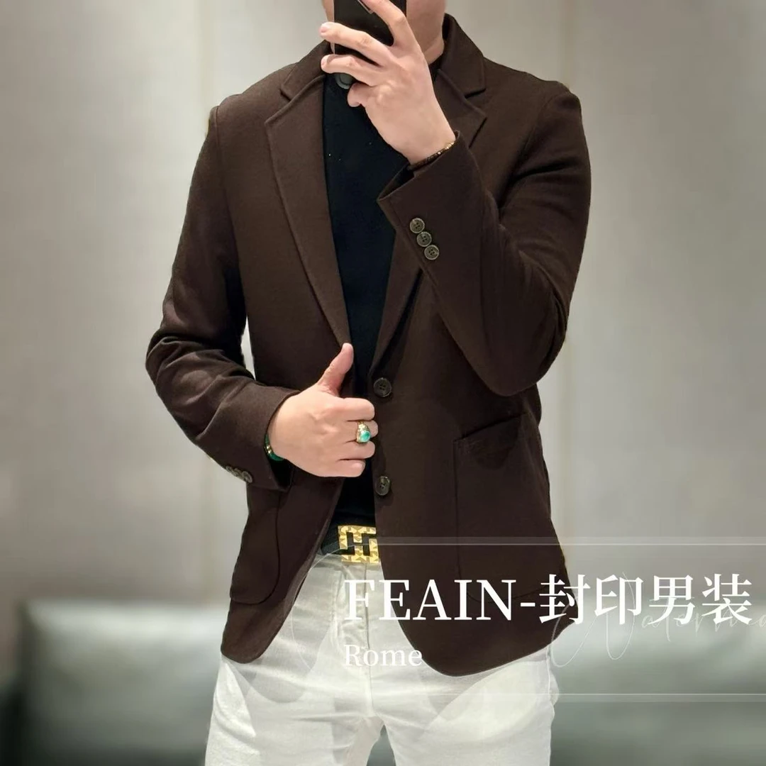 【雷迪凯奇】高端简约羊毛莫代尔混纺休闲小西装2572