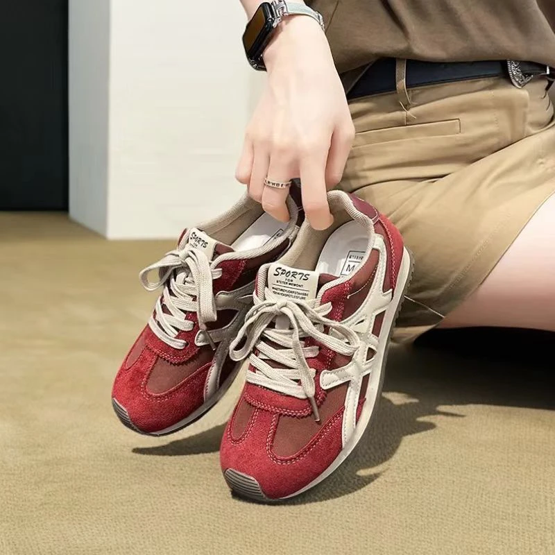 复古小众德训鞋2025新款秋季时尚百搭阿甘鞋透气休闲轻便板鞋女鞋