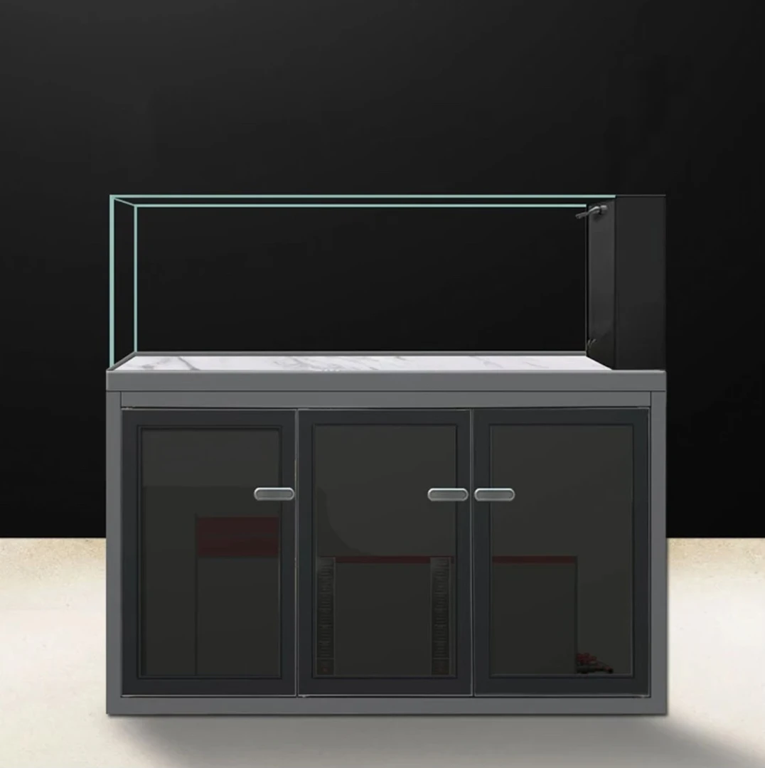 现代工业风超白鱼缸客厅家用大型水族箱底滤免换水定金