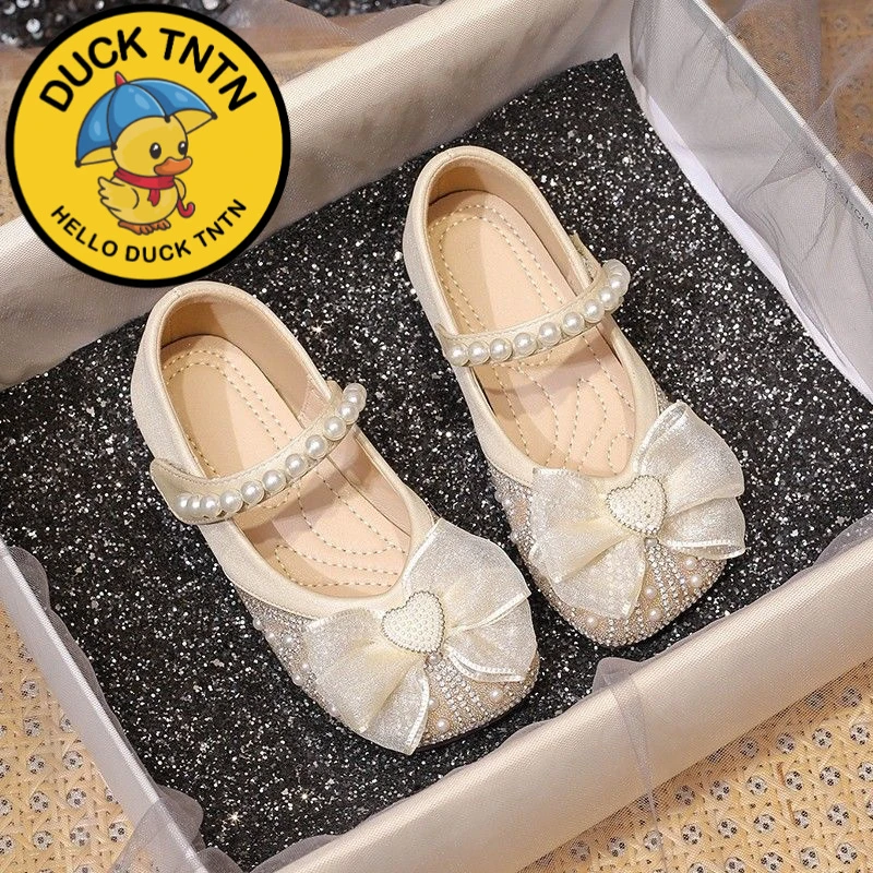 品牌小黄鸭3-6岁女童公主鞋2025夏季新款鞋子小鞋宝宝水晶鞋