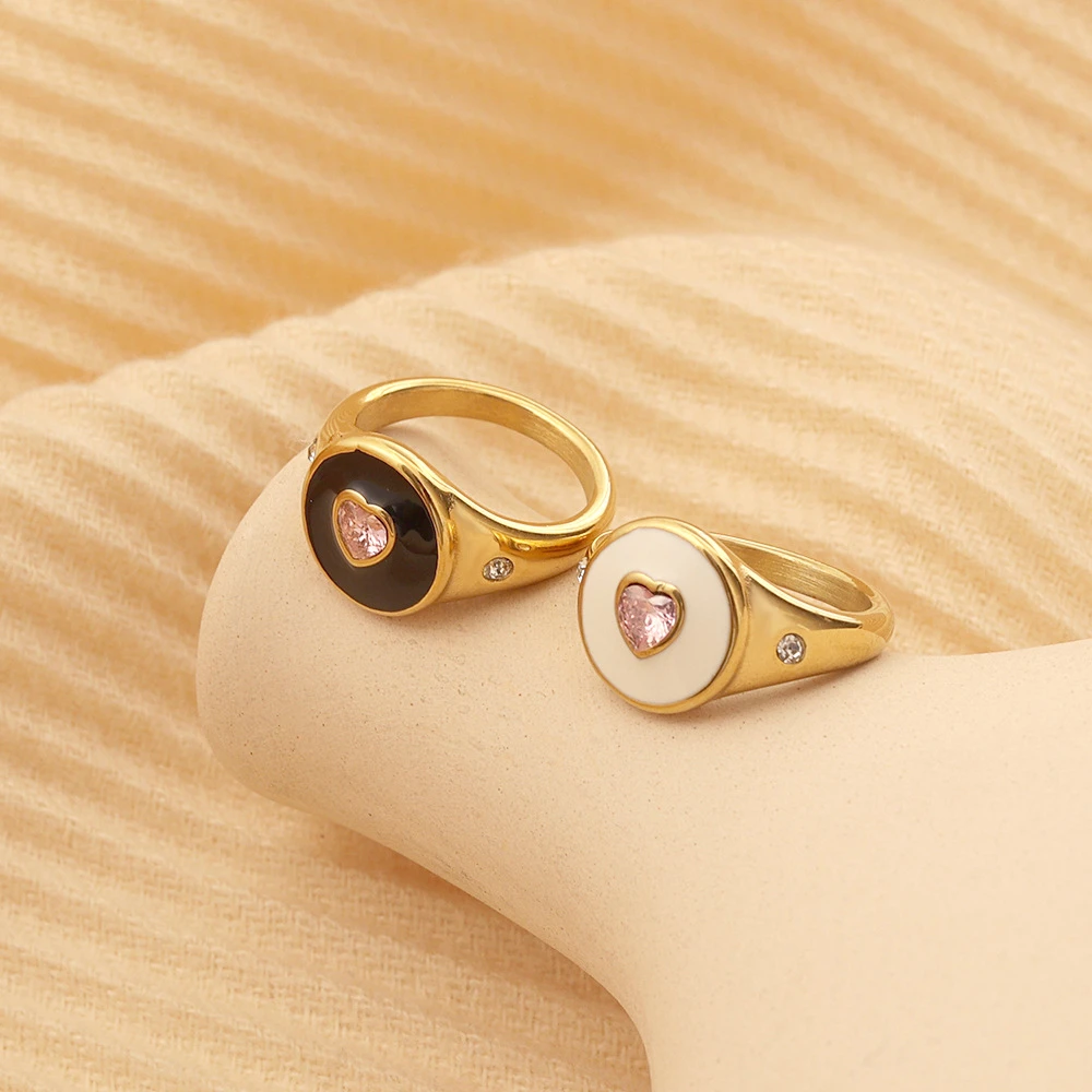 铜合金戒指 欧美复古戒指个性叠戴小众时尚几何型指环粉色首饰