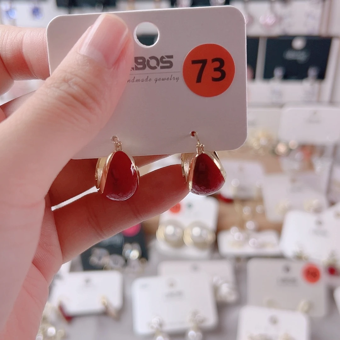 锆石纯铜合金耳环