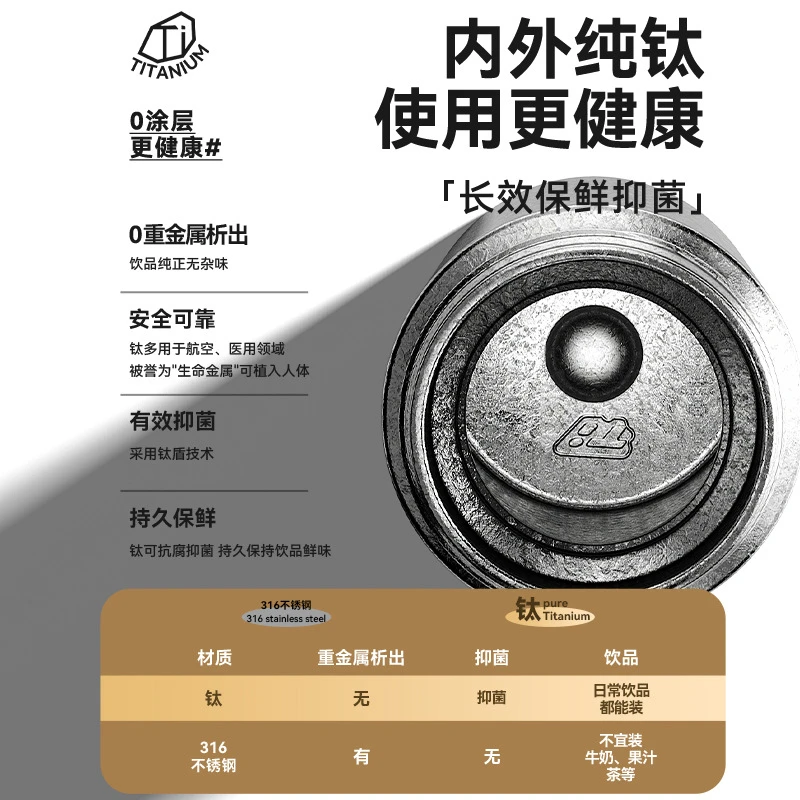 双层纯钛保温杯高档男女迷你杯200ML×1