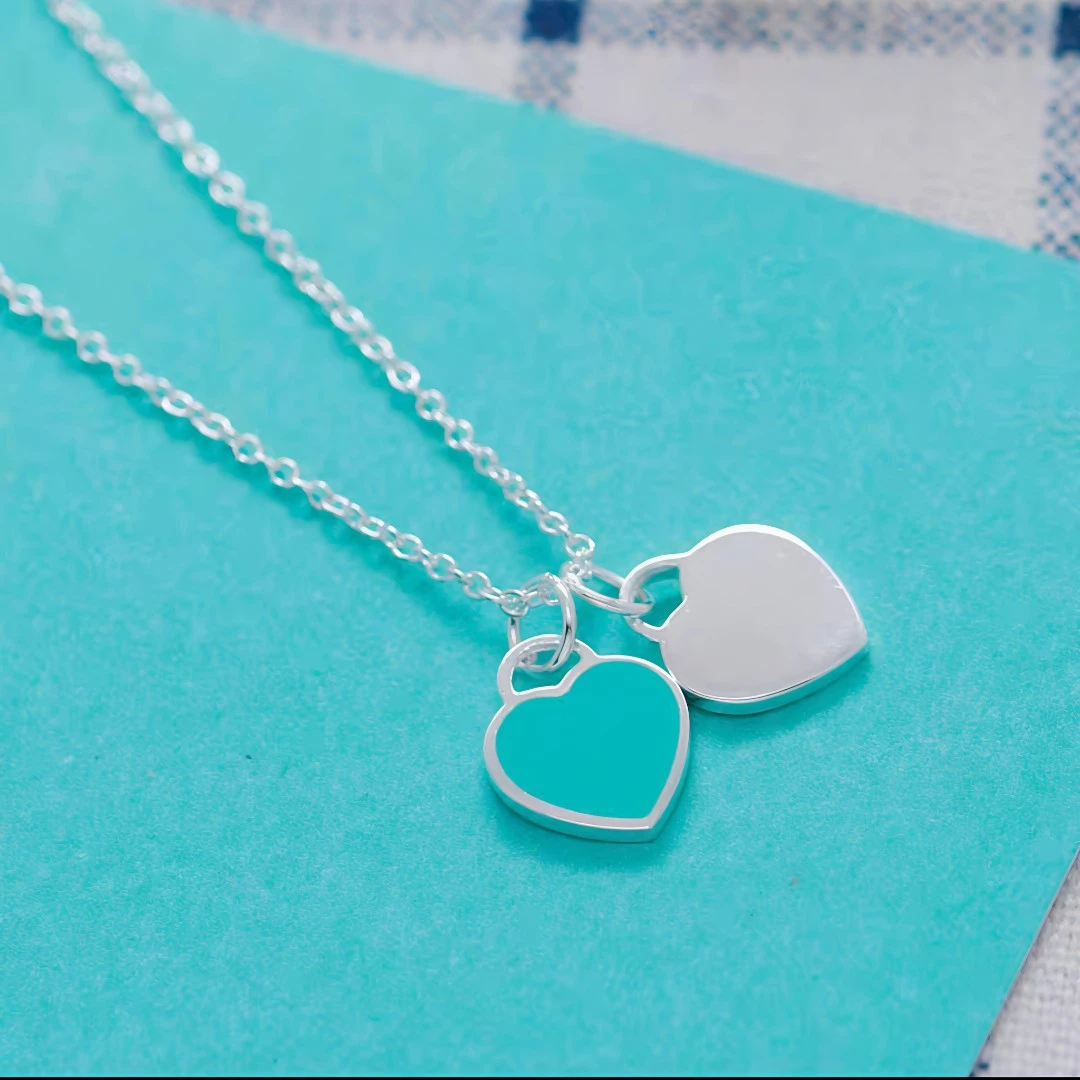 双心锁项链设计轻奢气质 8294