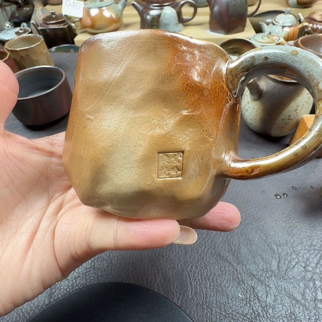 手工手作柴烧马克杯