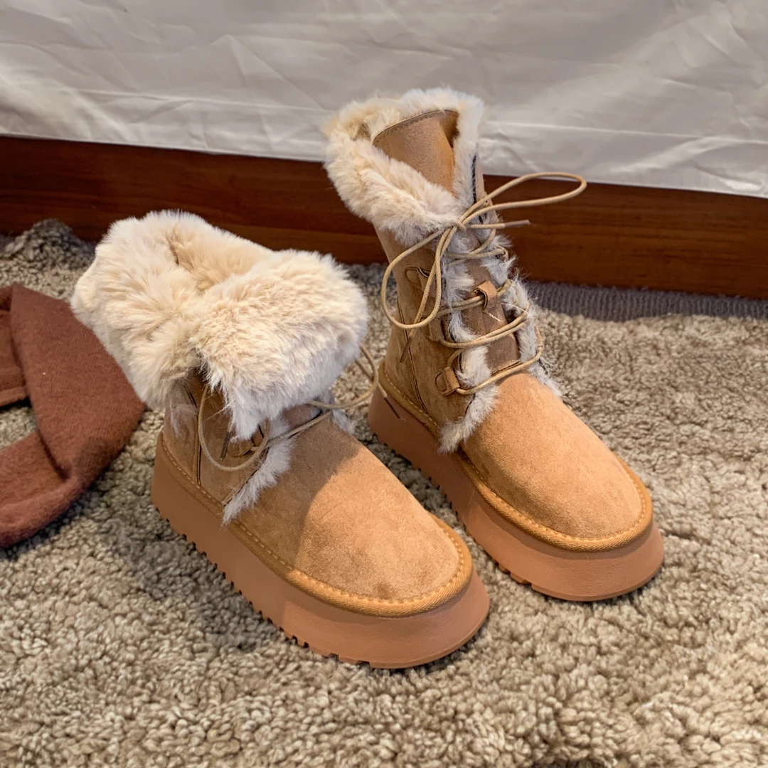 【璐璐糖专属】贾不假雪地靴女款2024厚底加绒加厚保暖棉鞋