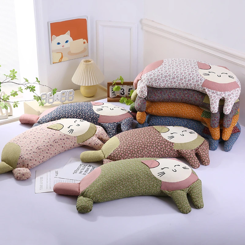 可爱猫-全棉纯棉双层纱 护颈枕荞麦枕 儿童成人枕头 可拆卸颈椎枕