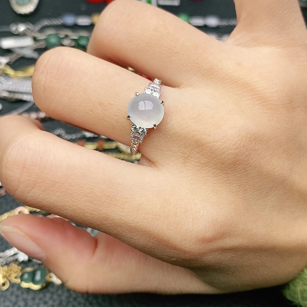 翡翠银S925镶嵌戒指