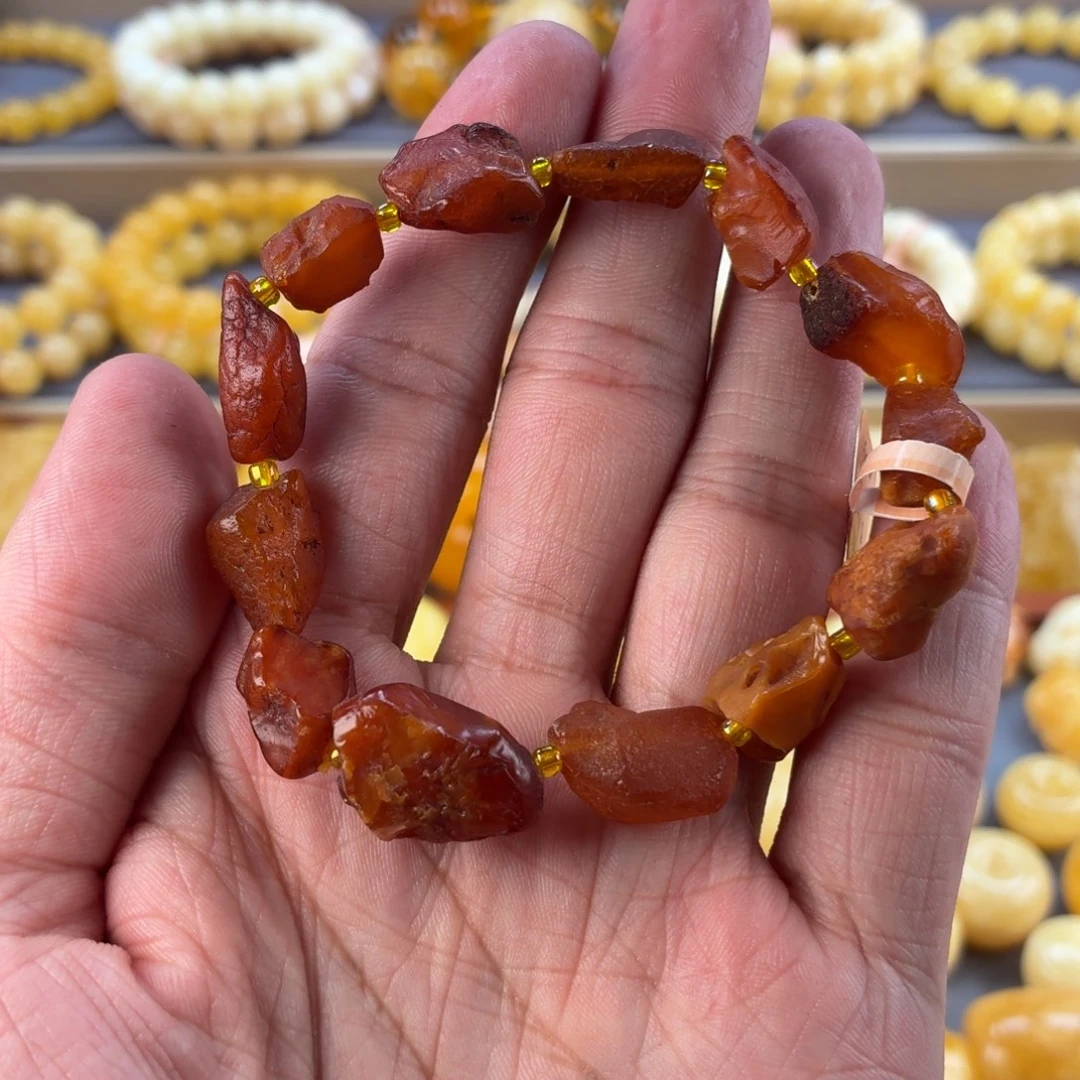 琥珀颈饰未镶嵌蜜蜡原石手链