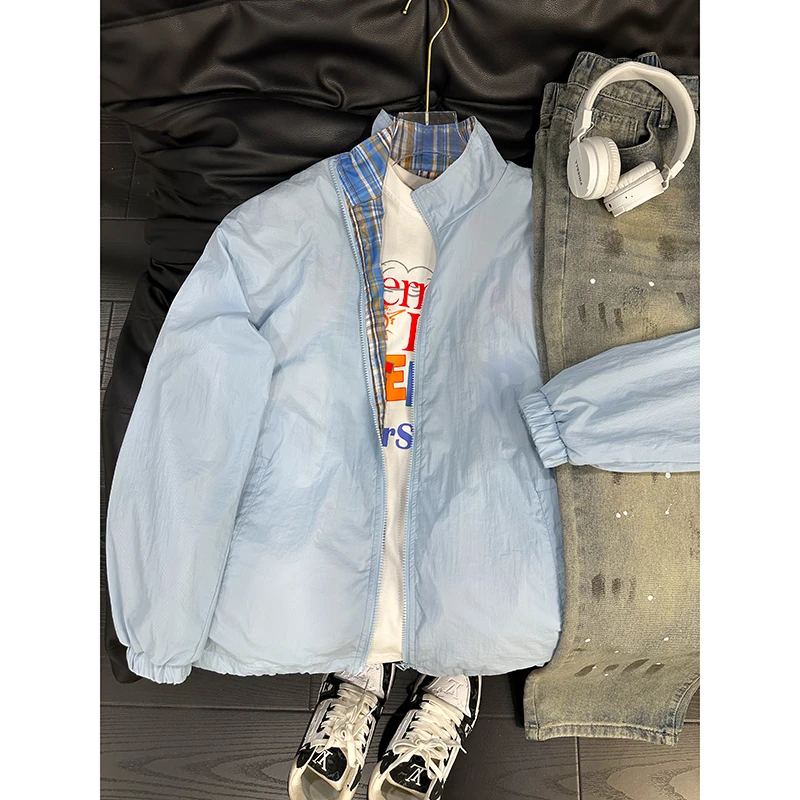 冰川蓝upf50+轻薄防晒衣男女款夏季户外运动立领冰丝速干骑行外套