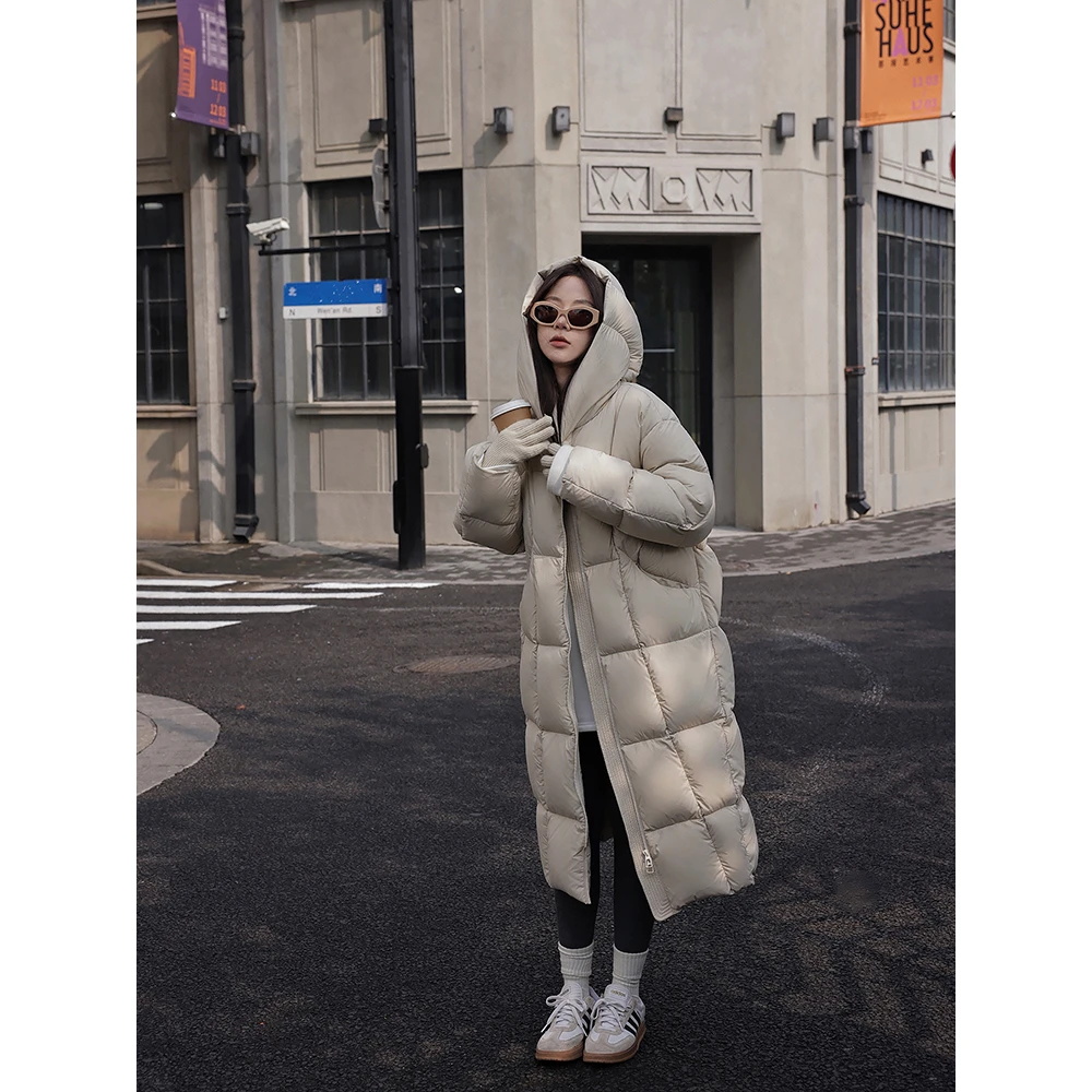 张贝贝ibell新国标90白鸭绒超柔羽绒服保暖连帽外套
