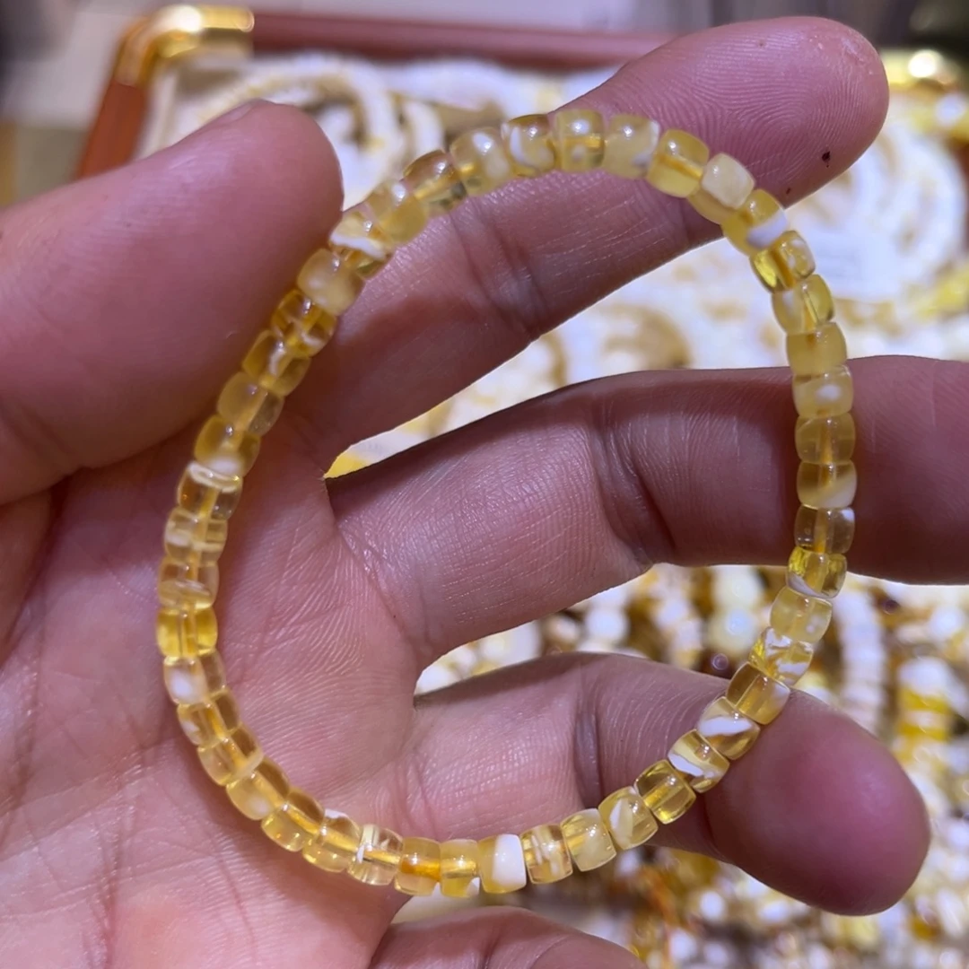 琥珀未镶嵌颈饰蜜蜡隔片