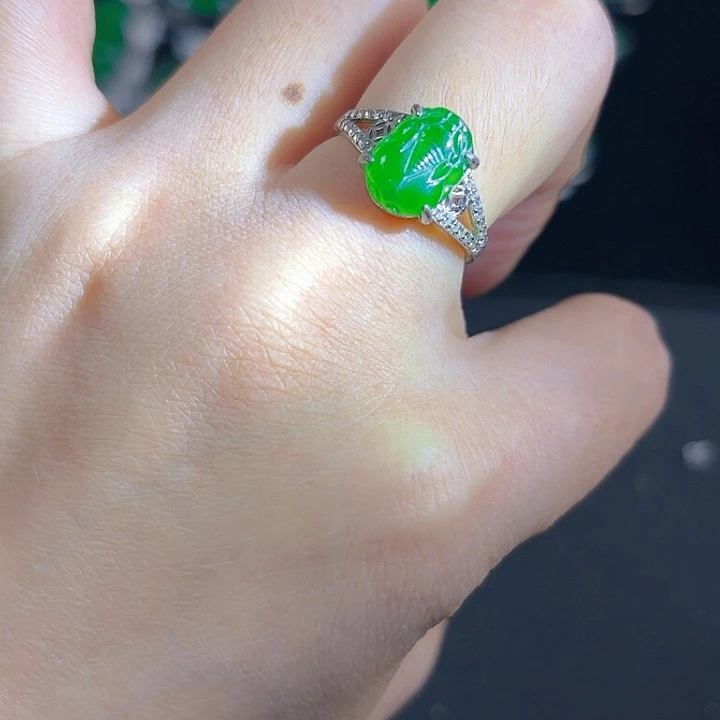 翡翠银S925镶嵌吊坠(不含链)