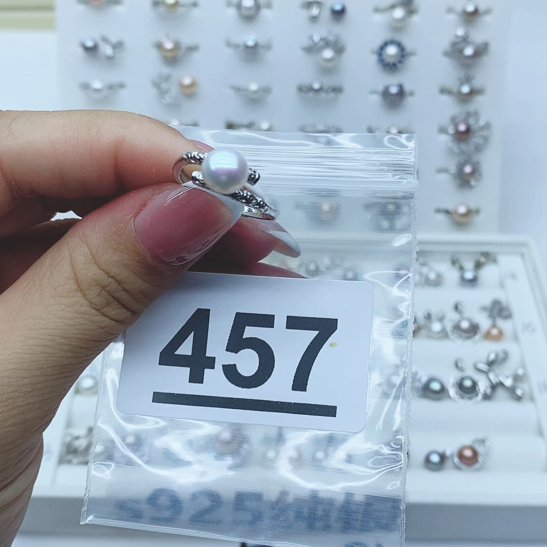 岁***好戒指银S925镶嵌淡水珍珠457