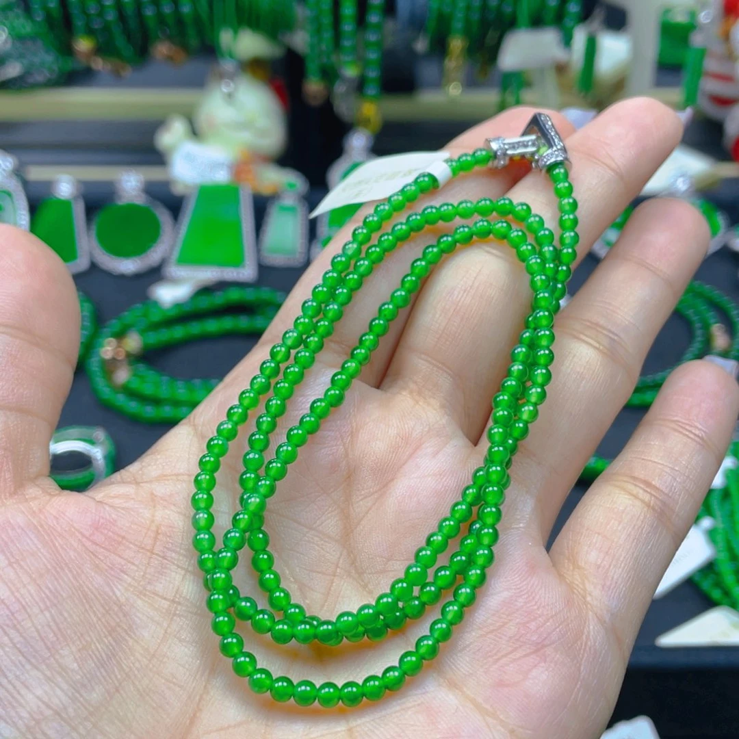颈饰未镶嵌翡翠正阳绿3