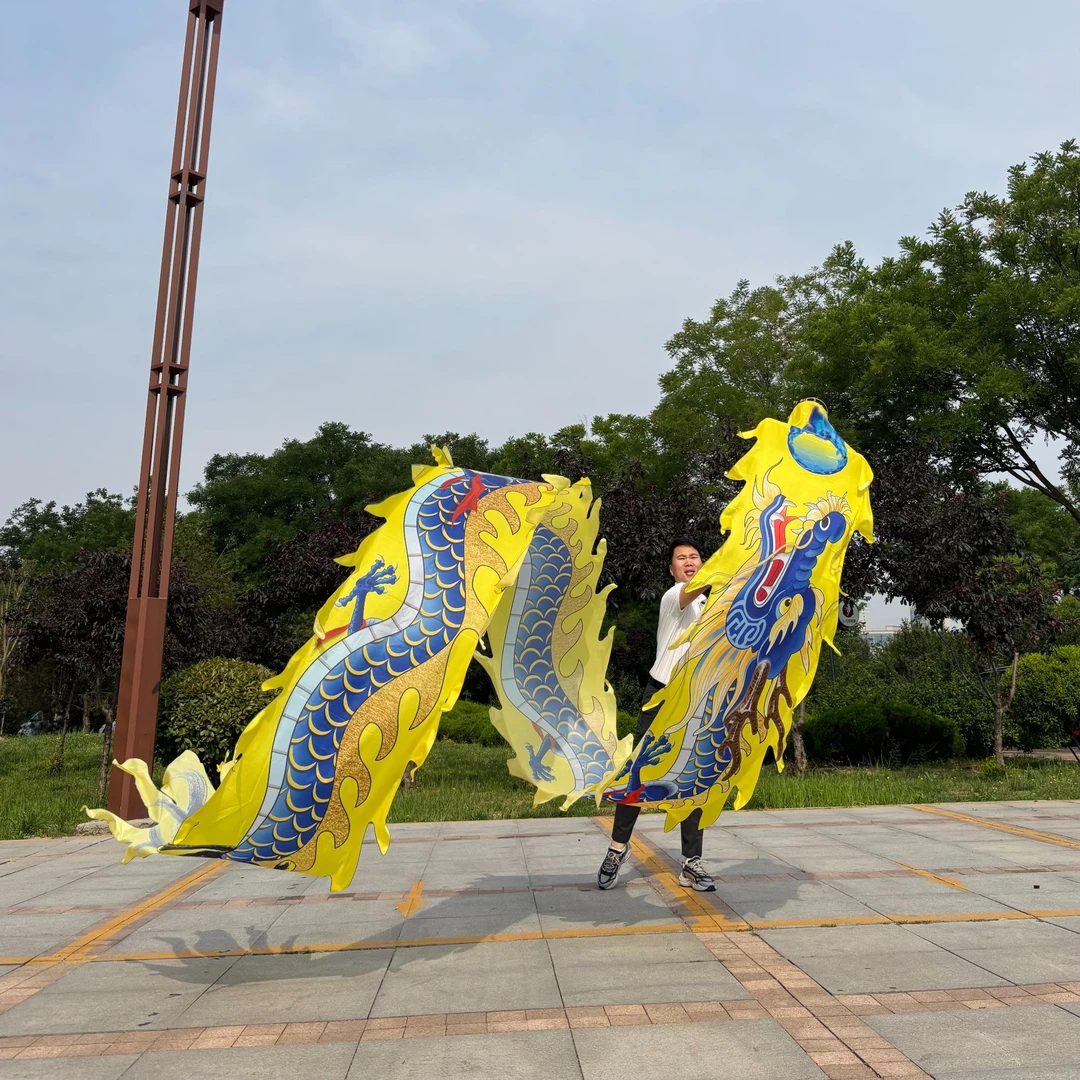 国腾7米新款凤凰娇翎凤健身龙可水洗彩带龙舞龙镂空龙头四件套